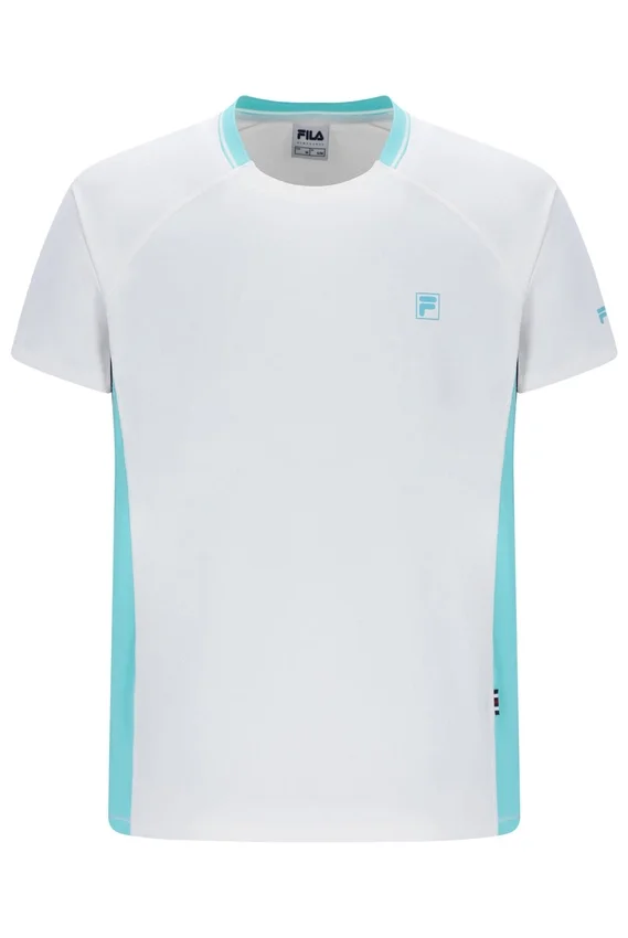 Camiseta de tenis de cuello redondo para hombre, color blanco