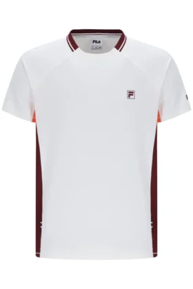 Camiseta de tenis de cuello redondo para hombre, color blanco