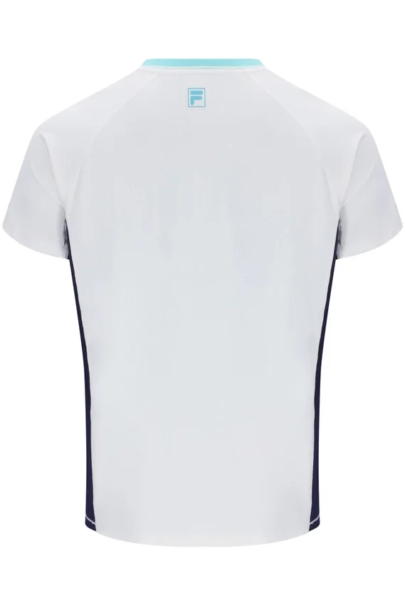 Camiseta de tenis de cuello redondo para hombre, color blanco