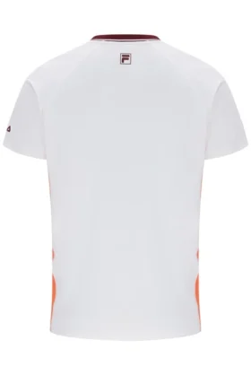 Camiseta de tenis de cuello redondo para hombre, color blanco