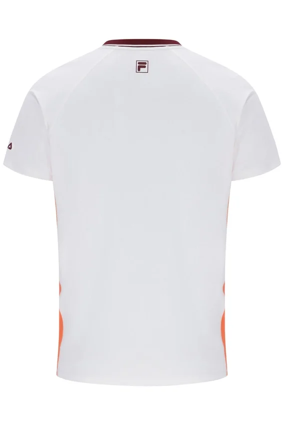 Camiseta de tenis de cuello redondo para hombre, color blanco
