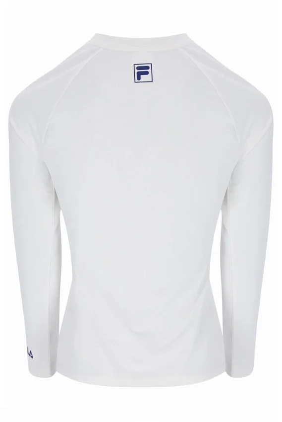 Camiseta de tenis de manga larga para mujer en color blanco roto