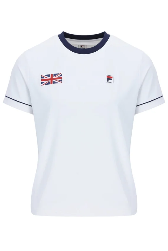 Camiseta de tenis GB para mujer, color blanco
