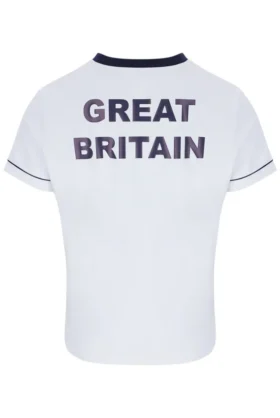 Camiseta de tenis GB para mujer, color blanco