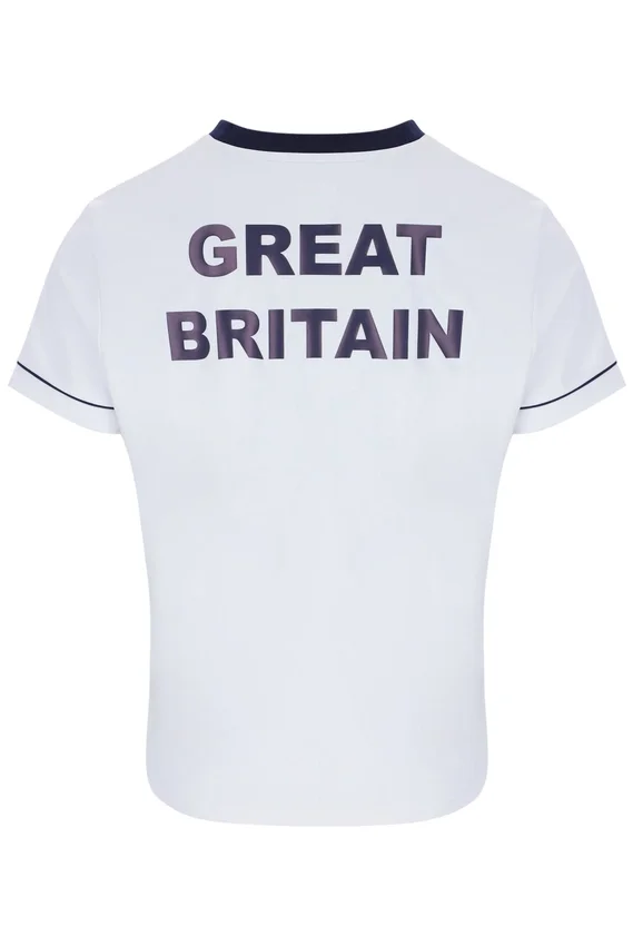Camiseta de tenis GB para mujer, color blanco