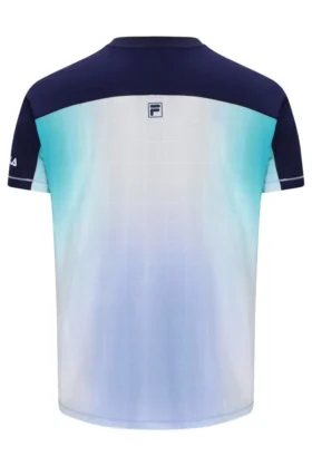 Camiseta de tenis para hombre con cuello Henry en azul