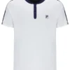 Camiseta de tenis para hombre con cuello Henry en blanco