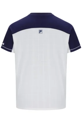 Camiseta de tenis para hombre con cuello Henry en blanco