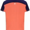 Camiseta de tenis para hombre con cuello Henry en naranja neón