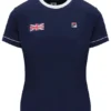 Camiseta de tenis para mujer Navy GB