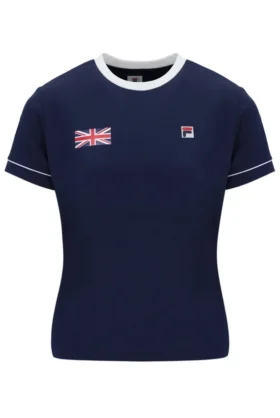 Camiseta de tenis para mujer Navy GB