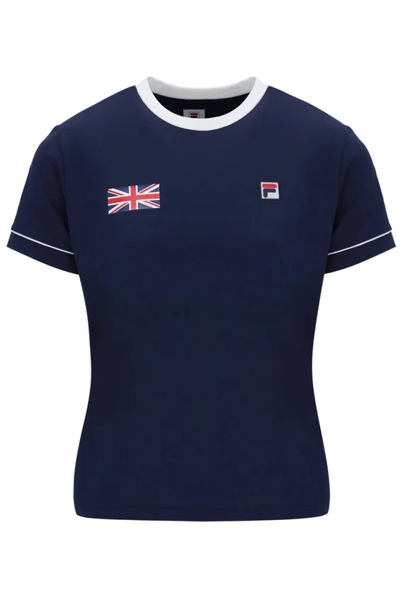 Camiseta de tenis para mujer Navy GB