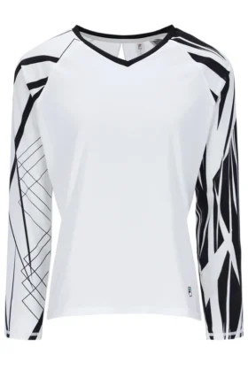Camiseta de tenis profesional de manga larga blanca