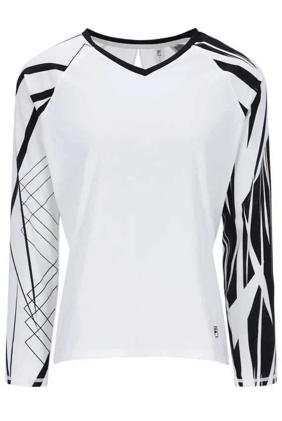 Camiseta de tenis profesional de manga larga blanca
