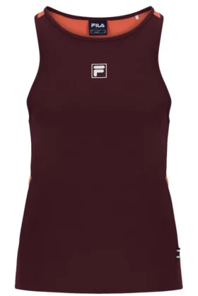 Camiseta de tenis sin mangas para mujer en color vino