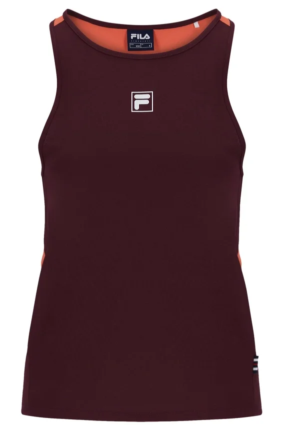 Camiseta de tenis sin mangas para mujer en color vino