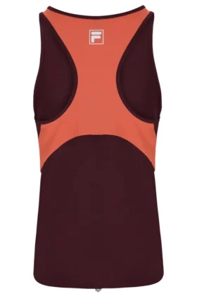 Camiseta de tenis sin mangas para mujer en color vino