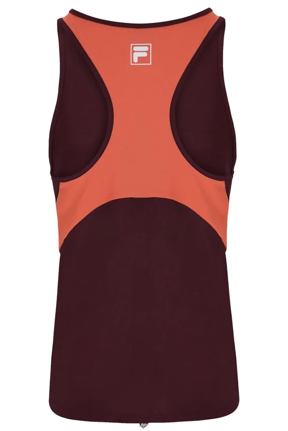 Camiseta de tenis sin mangas para mujer en color vino