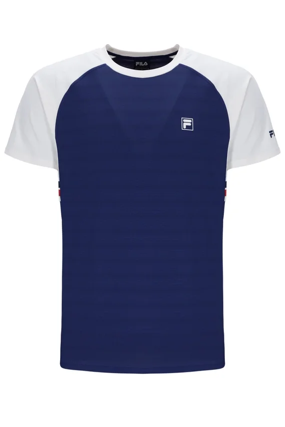 Camiseta de tenis unisex de cuello redondo azul marino