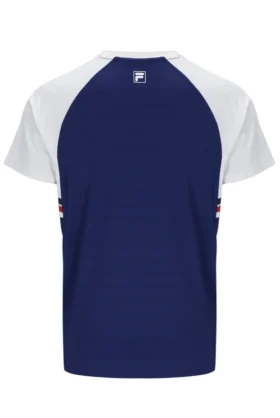 Camiseta de tenis unisex de cuello redondo azul marino