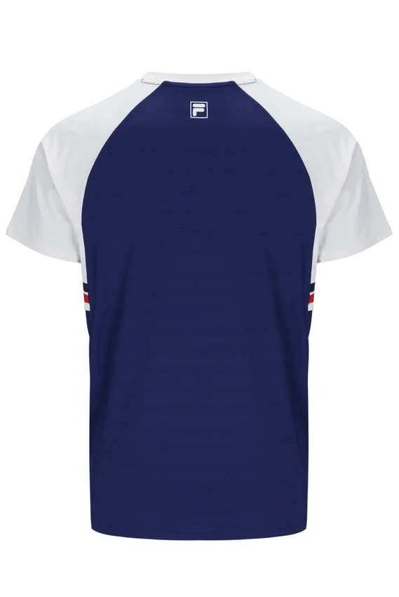 Camiseta de tenis unisex de cuello redondo azul marino