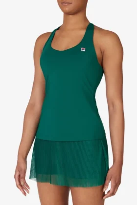 Camiseta de tenis verde con espalda en forma de U