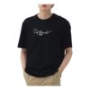 Camiseta deportiva casual de punto transpirable, cuello redondo y pantalones cortos, color negro
