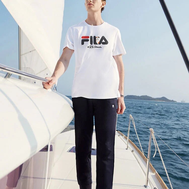Camiseta deportiva de pantalones cortos casual, transpirable y con estampado Fila x Pepe Shimada para hombre