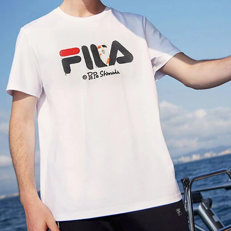 Camiseta deportiva de pantalones cortos casual, transpirable y con estampado Fila x Pepe Shimada para hombre