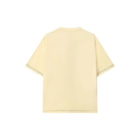 Camiseta deportiva holgada de cuello redondo y manga corta con estampado de letras y logotipo para hombre, color amarillo