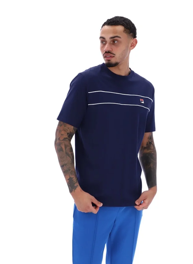 Camiseta Fila Navy Williams con ribetes en contraste