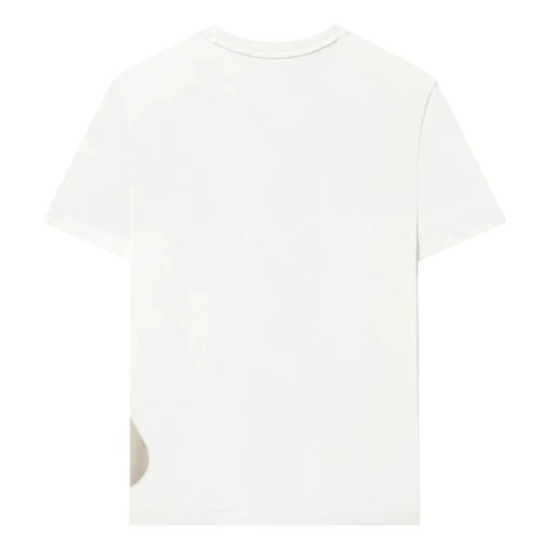 Camiseta holgada con estampado de logotipo «Blanco Beige»