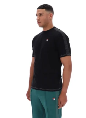 Camiseta negra Trey con costuras en contraste