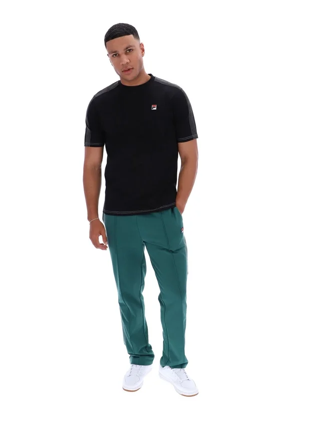 Camiseta negra Trey con costuras en contraste