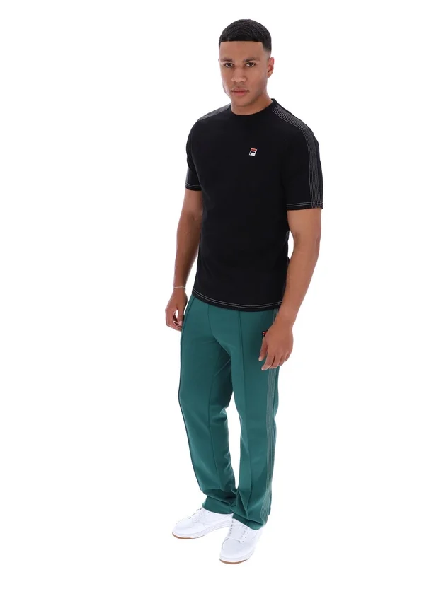 Camiseta negra Trey con costuras en contraste