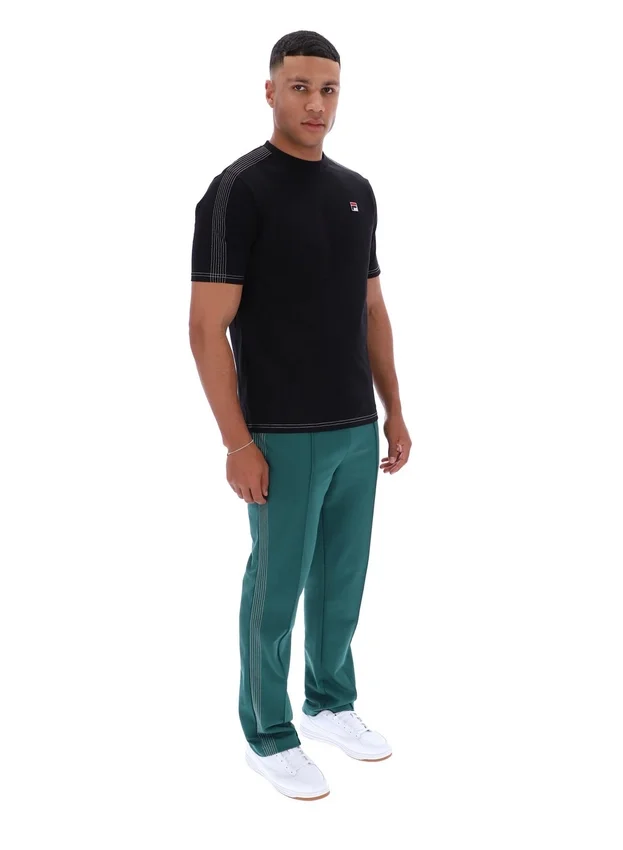 Camiseta negra Trey con costuras en contraste