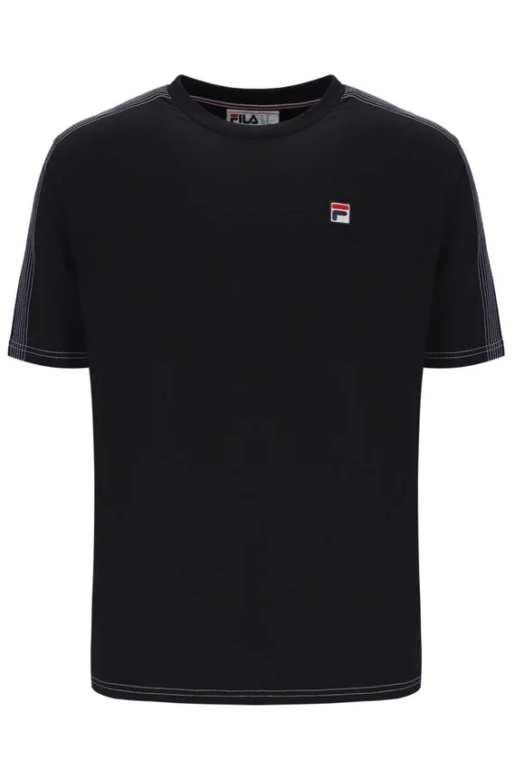 Camiseta negra Trey con costuras en contraste