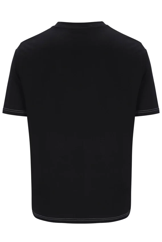 Camiseta negra Trey con costuras en contraste