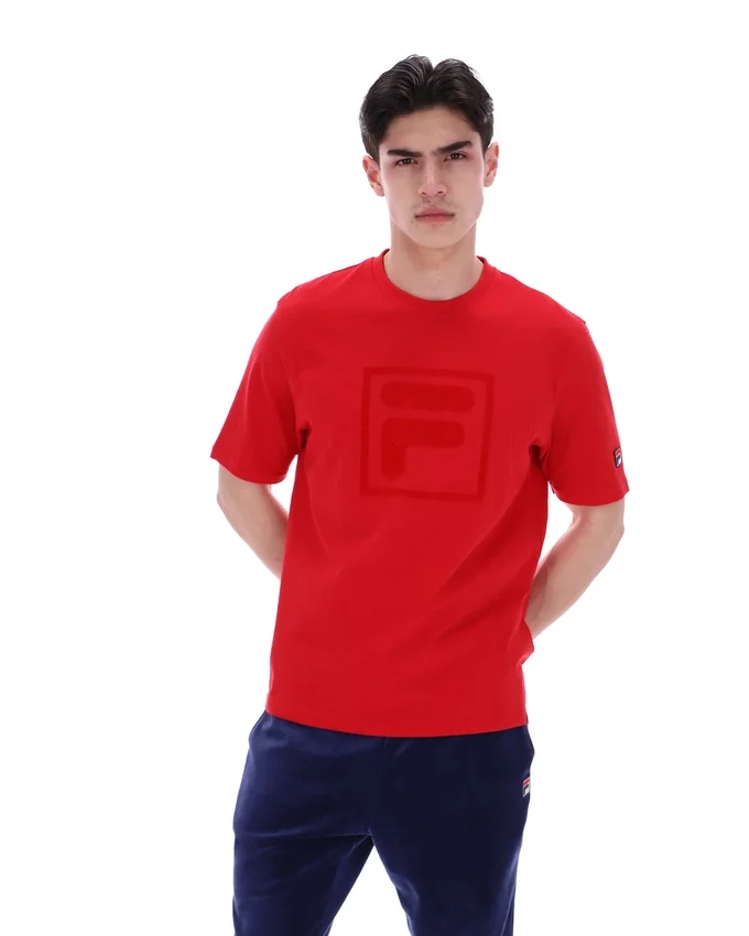 Camiseta Pepe de Fila en rojo con logotipo flocado