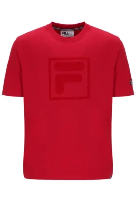 Camiseta Pepe de Fila en rojo con logotipo flocado