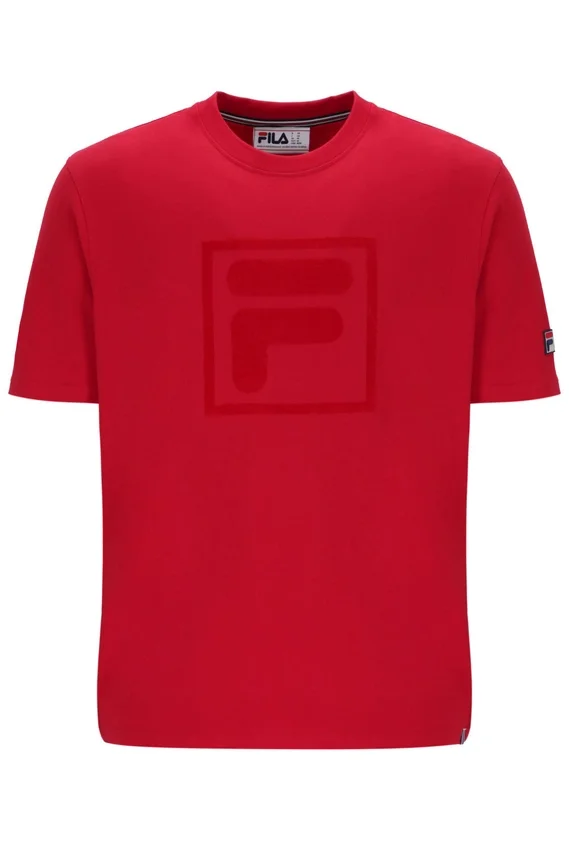 Camiseta Pepe de Fila en rojo con logotipo flocado
