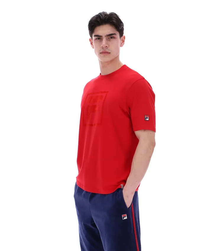 Camiseta Pepe de Fila en rojo con logotipo flocado