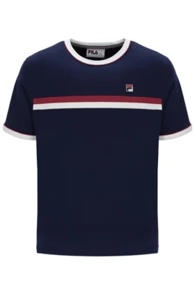 Camiseta Rosario de Fila en azul marino con rayas de felpa