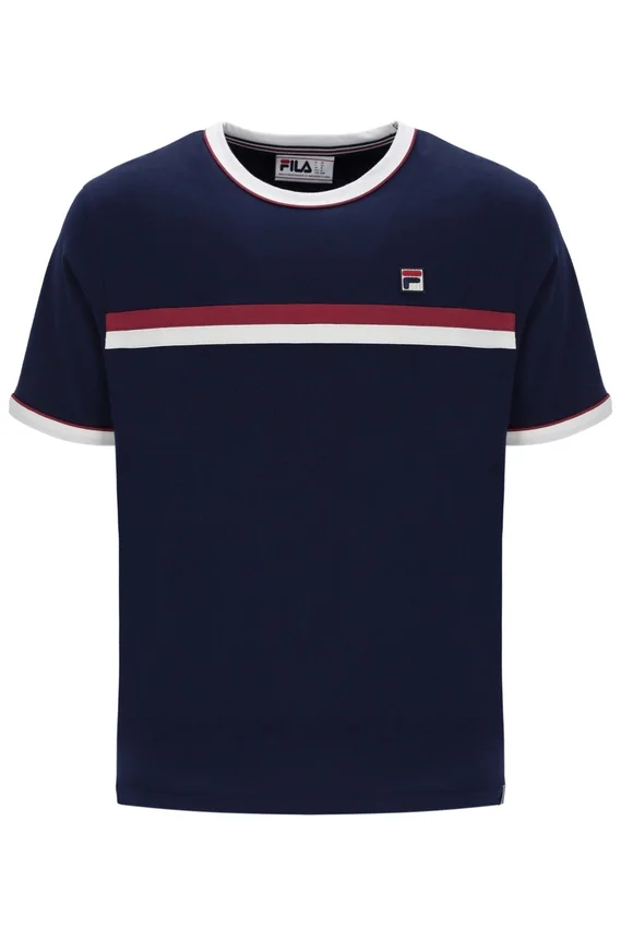 Camiseta Rosario de Fila en azul marino con rayas de felpa