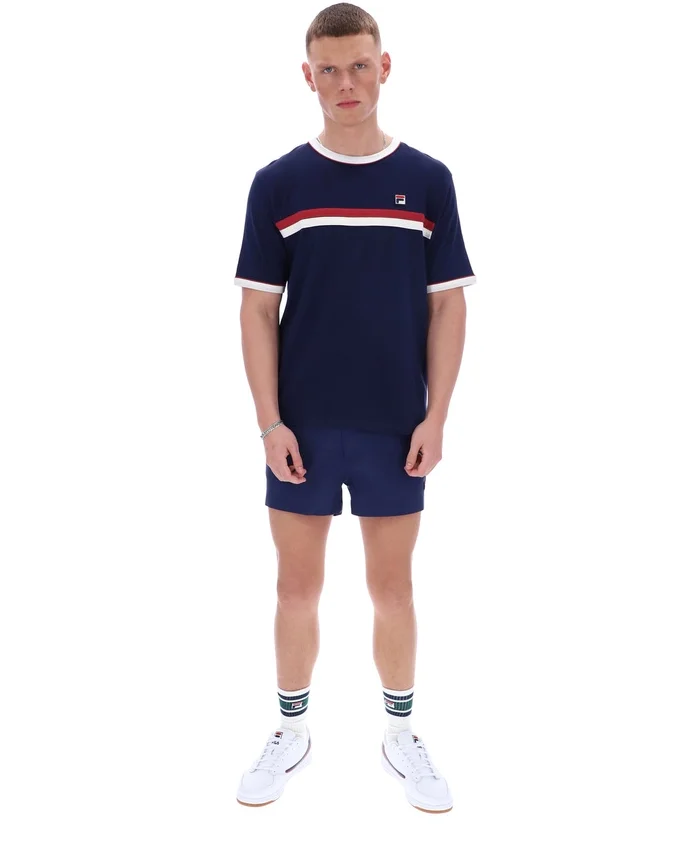 Camiseta Rosario de Fila en azul marino con rayas de felpa