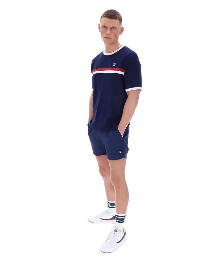 Camiseta Rosario de Fila en azul marino con rayas de felpa