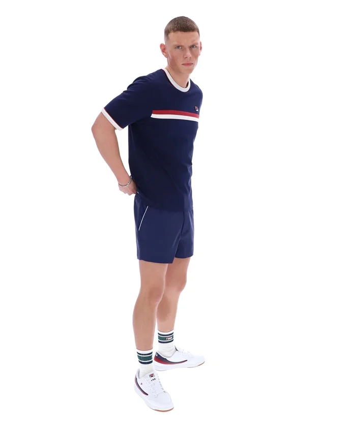 Camiseta Rosario de Fila en azul marino con rayas de felpa