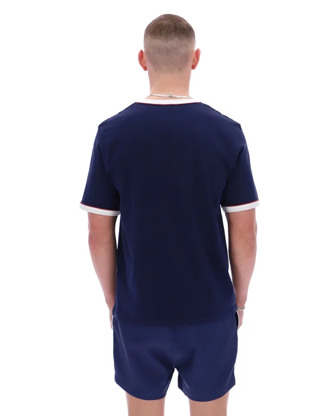 Camiseta Rosario de Fila en azul marino con rayas de felpa