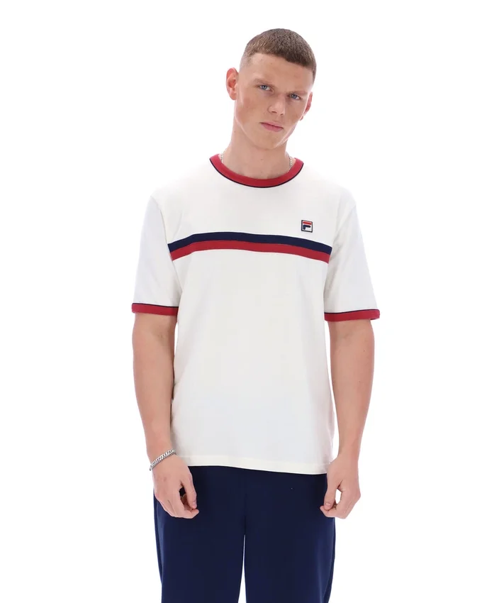 Camiseta Rosario de Gardenia con rayas de felpa