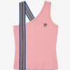 Camiseta sin mangas asimétrica rosa